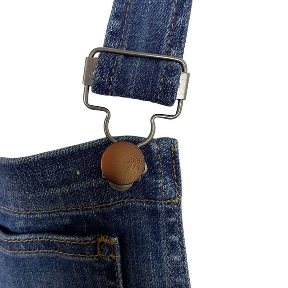 NWT MADEWELL Stovepipe Overalls Women Large Cosman Wash Blue Denim Skinny Jeans - Picture 9 of 13